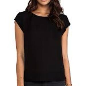 Joie Black Short Sleeve Silk Top Size M